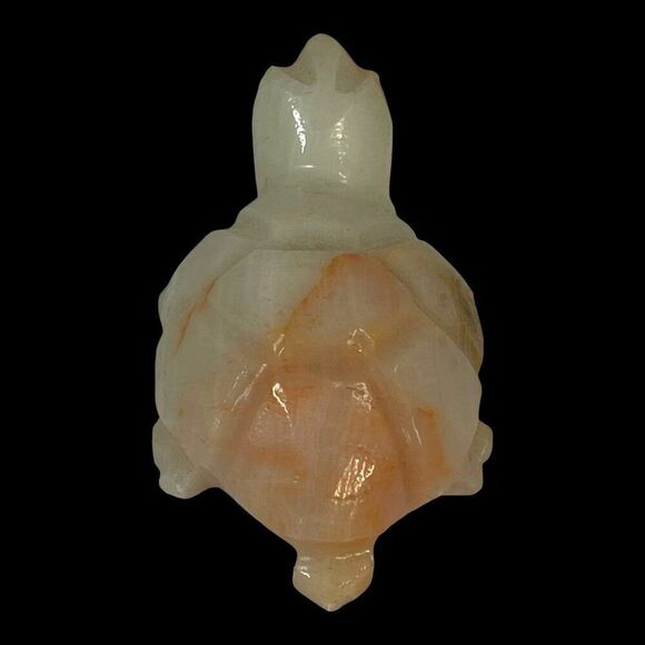 Hand Carved Onyx Stone Turtle Figurine Paperweight Mini 4" Sculpture Decor Piece - Picture 7 of 10
